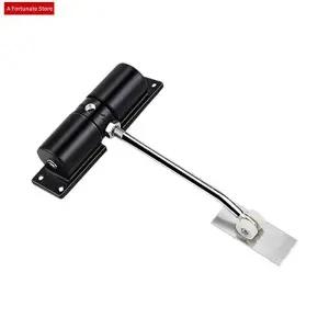 3X 도어 클로저 가정용 블랙 벨트 휠 조정 가능 자동 도어 폐쇄 라이트 아연 합금 스프링 Closer-A78G