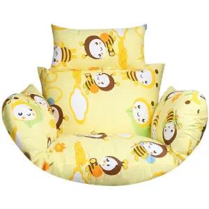 라탄 흔들의자 쿠션 빈백 요람 그네 싱글 방석 스윙 편안한 매트 레몬옐로우 코튼 큐트 리틀