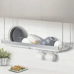 부착식 스텐 알루미늄 컵 식기건조대 800 그릇 정리대 싱크대 부착형 접시