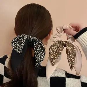 플라워실크스카프헤어밴드 스크런치 리본 곱창 머리끈 밴드 머리고무줄