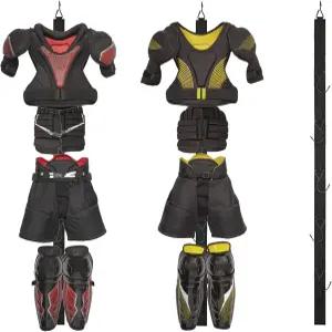 스하키 스케이팅 스키 축구 야구 라크로스에서 가정 여행 및 실외용 후크 하키 선물 5개가 달린 2PCS 행거