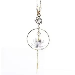 [하프클럽/]호연 실버 실버연꽃장식 차량용연꽃디퓨저 차걸이 차량용연꽃