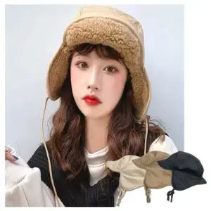 여성 겨울 뽀글이 양면 리버시블 귀달이 패딩 모자