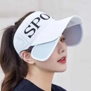 여성용 스포츠 썬캡(화이트) UV차단모자 여성여름모자