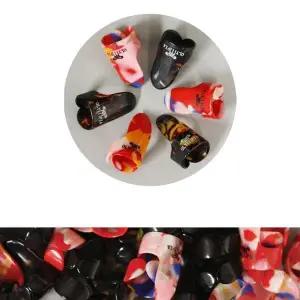 [하프클럽/]핑거피크 12개 봉지 현악기 손가락피크 색상랜덤 악기 소품 부품