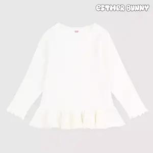 [에스더버니리틀] 플럼슈가골지프릴티셔츠