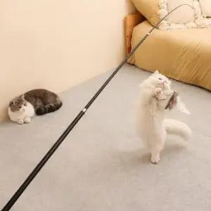 PET 고양이 낚시대 4단 롱낚시대 리필 교체 단품 WC0B0F5