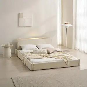 [삼익가구]해온 LED 오픈 저상형 가죽 침대(본넬스프링 매트리스-퀸)