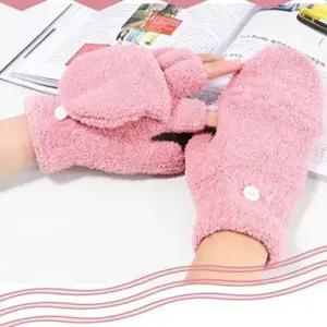 남녀공용 양털 손가락 반장갑 겨울 방한장갑 털장갑