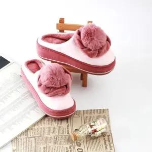 꽃방울 통굽 슬리퍼 빅체크 슬리퍼 거실화 겨울실내화 사무실 (WFKBDQX)