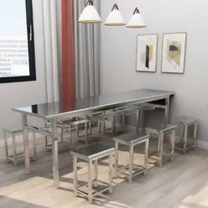 스텐 테이블 의자 세트 업소용 공장 카페 테이블 스툴 구내 직원 식당 휴게소 철제 단체