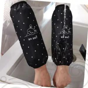 방수 팔토시 토끼 캐릭터 꽃무늬 검정 여름 작업용 농업 원예 세차 청소