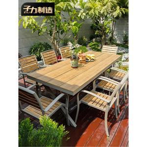 아웃도어 테이블 의자 정원 워터프루프 야외 가든 빌라 캐주얼 플라스틱 나무 테라스