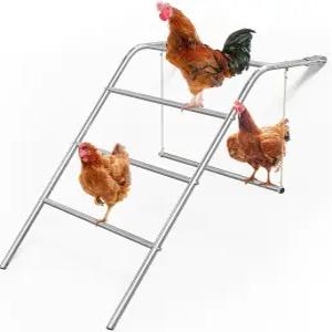 Quictent 닭장 농어 대형 산책용 금속 사다리 야외용 장난감 액세서리 스윙 세트 바 가금류 뒷마당 야외