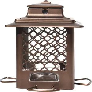 더 많은 새 청동 금속 호퍼 모이통 해바라기 및 혼합 씨앗 4개의 36파운드 용량