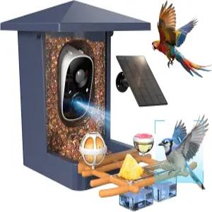 AI 카메라 새 모이통 1만 종 이상의 식별 2K 울트라 HD 라이브 스트림 즉각적인 알림 IP65 방수 야외