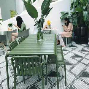 야외철제테이블 가든 정원 그린 철제 테이블 대형 방수 카페