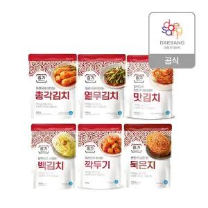 [신세계라이브쇼핑]종가 별미파우치김치 6종(깍두기,맛김치,열무,갓,총각,묵은지) 3개 골라담기