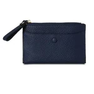 카드지갑 컬러 미니 가죽 지퍼 선물 심플 네이비 (WFKDXYZ)