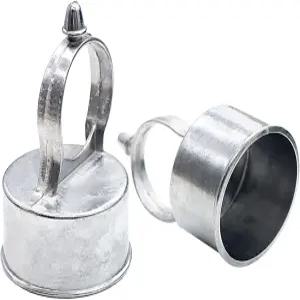 이브캐드 2PCS 체인 링크 펜스 루프 캡 외경 2-3/8인치 및 1-5/8인치 레일 파이프용 부품 알루미늄( TOP)