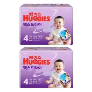 하기스 기저귀 맥스드라이 공용 밴드 4단계 60p X 2팩 BNS