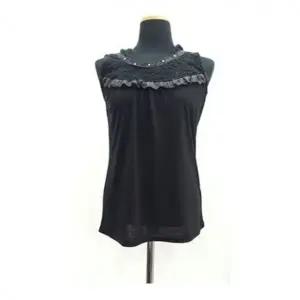 S1116 레이스 후드 가슴장식 민소매 나시 티