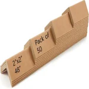 48인치 x 2인치 .12Ga - 50개/팩 골판지 가장자리 보호대 배송 및 포장용 V-보드 팔레트용 코너