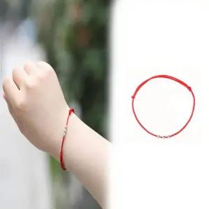 얇은 로프 팔찌 레드 빨간색 실팔찌 패션 남녀 공용