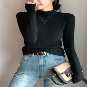 여성 겨울 이너 반폴라티 슬림핏 반목 긴팔티 6색