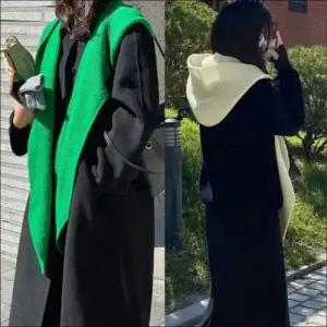 페이크 후드워머 후드머플러 목도리 겨울 일체형 니트 6컬러