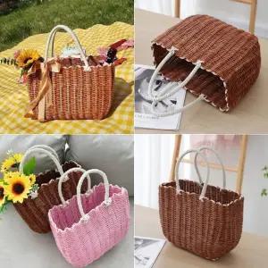 [개미물류] 피크닉 빨대가방 토트백 바구니 네트 그물 스트로우백 바스켓 여성 물놀이 여름 비치백 해변