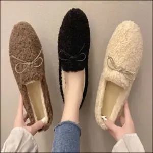 블로퍼 여자 퍼 털안감 로퍼 겨울 플랫슈즈 단화 뽀글이