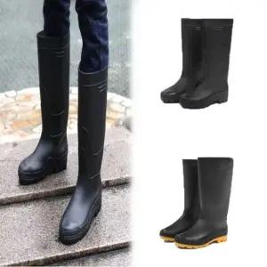 남자 긴 장화 작업용 방수 낚시 남성 레인부츠 고무