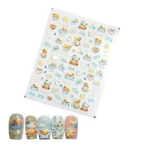 네일아트 아기자기 귀여운 곰돌이 네일 엠보스티커 WFGVTEH