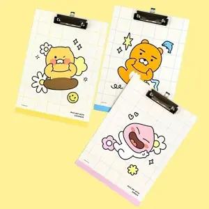 캐릭터클립보드 카카오프렌즈 A4 클립보드 3P 벽걸이 게시판 문서보드