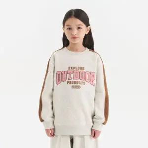 [보리보리/아웃도어프로덕츠 키즈]아웃도어 프로덕츠 바시티 레터링 기모 맨투맨 (오트밀)