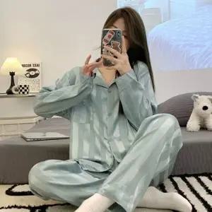 여성 베이직 홈웨어 스트라이프 잠옷