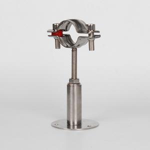 SS304 파이프 클램프 클립 지지대 15mm-89mm OD 스테인레스 스틸 브래킷 베이스 플레이트 폴 길이 50mm-100