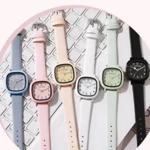 컬러 스퀘어 사각 여성 밴드 패션 시계 손목 학생시계 커플시계