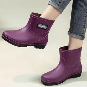 여성 발목 장화 미들 레인부츠 방수 레인슈즈 신발 07