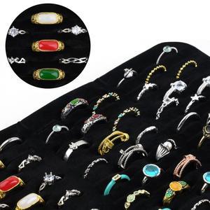 호환 반지 정리함 보관 케이스 - 42개의 슬롯 디스플레이 수집기 상자. 50개 이상의 귀걸이에 링 홀더