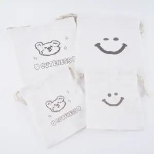 패브릭 일러스트 파우치 휴대용가방 스트링 주머니 파우치 소품가방 생리대 천