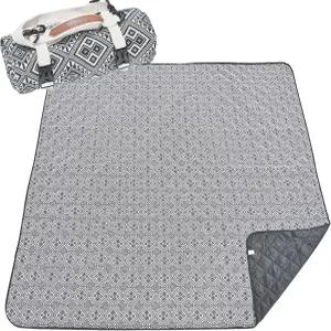 잔디 캠핑용 HX OD 초대형 야외 피크닉 담요 해변용 방수 조절 가능한 휴대용 스트랩으로 공간 절약 (블랙