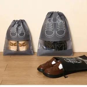 (색상 중형)여행용 캐리어 신발주머니 파우치 신발 생 보관 부직포 중학 슈즈 실내화