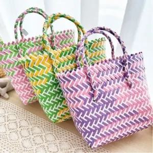 지앤지 여름 토트백 컬러풀 가방대형 소형 투톤 라탄 스타일 피크닉백