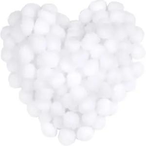 150피스 폼폼 1인치 화이트 크래프트 퍼지 퍼프 볼 DIY 아트 공예 프로젝트용 소형 홈 데코레이션