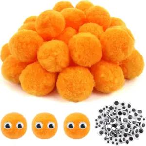 TOAOB 50pcs 대형 폼 2인치 골든 옐로우 크래프트 퍼지 볼과 구글리 윙윙거리는 눈으로 DIY 공예 프로젝트