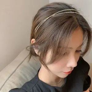 [골드스마일]포인트 여자 헤어밴드 머리띠 여성 헤어밴드 얇은 큐빅 웨딩 두줄