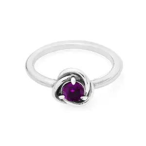 여성 2월 탄생석 퍼플 이터니티 서클 실버 반지(192993C02)