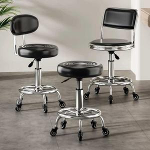 원형 회전 의자 병원 간이 연구실 진찰 카운터 진료 실험실 보조 블랙 물결 업그레이드 발판